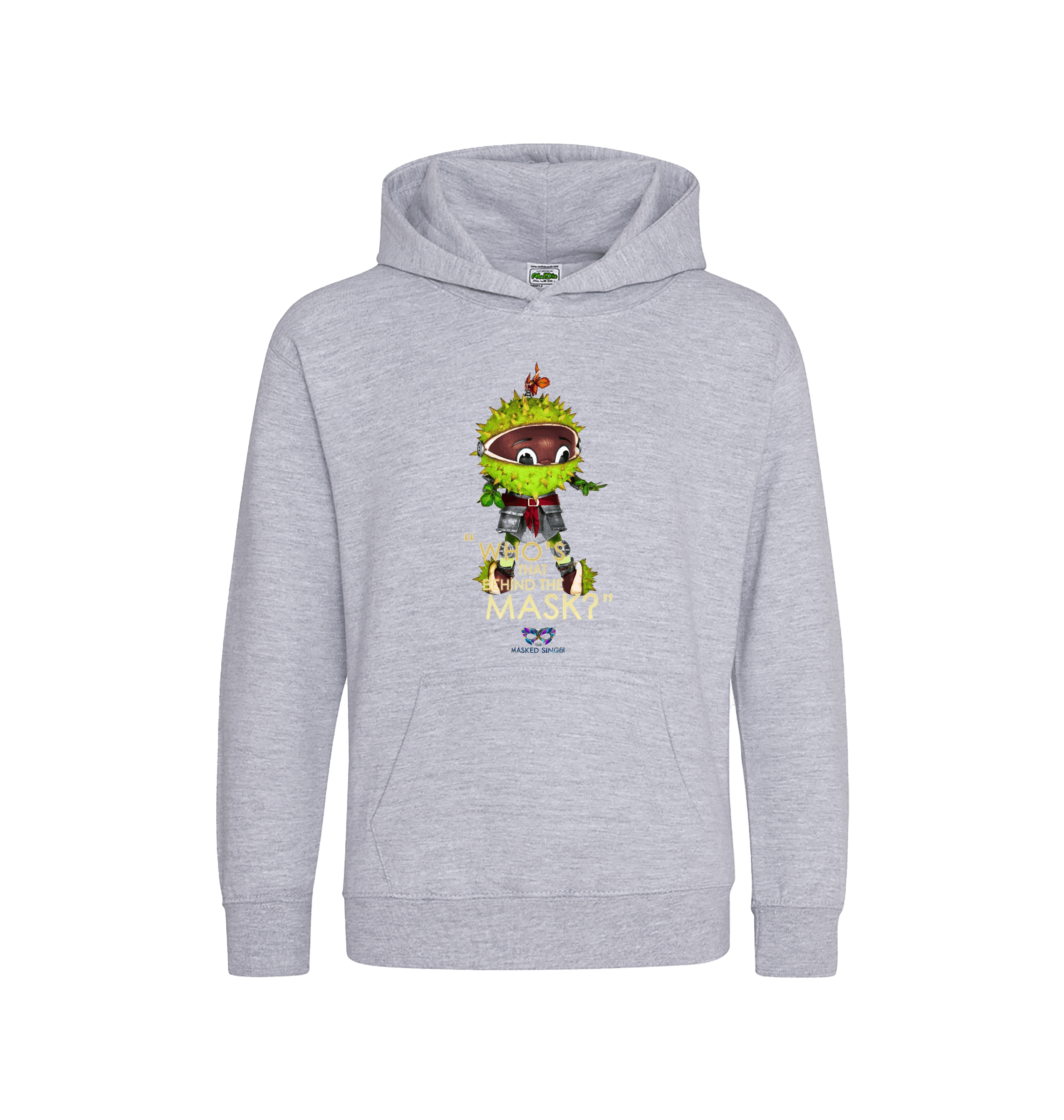 Heather Grey Printed Kids Hoodie Front